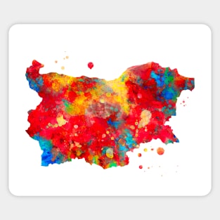 Bulgaria Map Watercolor Painting Sticker